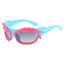 Fashion Big Red Gray Slice - Blue Circle Pc Color Block Irregular Sunglasses