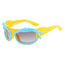 Fashion Blue Frame Gray Chip - Rose Red Pc Color Block Irregular Sunglasses