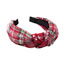 Fashion Christmas Headband - Red And White Fabric Christmas Print Knotted Wide Brim Headband