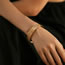 Fashion Geometry Pure Copper Brushed Geometric Cuff Bracelet