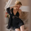 Fashion Claret (nightdress) Satin Lace Backless Camisole Nightdress