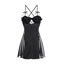 Fashion Black (nightdress) Satin Lace Backless Camisole Nightdress