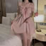 Fashion Lotus Root Starch Plus Breast Pad Version Polyester Lace V-neck Strappy Nightdress