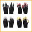 Fashion Pure Black Fabric Gold Pink Nail Skull Gloves