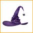 Fashion Purple Spider Fabric Pleated Wizard Hat