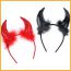 Fashion Black Horn Red Feather Fabric Devil Horn Headband