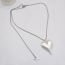 Fashion Silver Metal Heart Snake Necklace