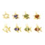 Fashion 12# Gold-plated Copper With Zirconia Goldfish Pendant