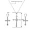 Fashion Silver Geometric Diamond Cross Necklace And Earrings Set