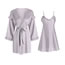 Fashion Taro Purple (robe + Belt) Polyester Ruffled Tunic With Belt + Belt