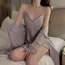 Fashion Taro Purple (nightdress) Polyester Ruffle Strap Nightdress