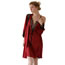 Fashion Claret (nightdress + T Pants) Polyester Lace Tie V-neck Suspender Nightdress + T Pants