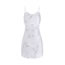 Fashion 3237 White (nightdress) Satin Print Slit Camisole Nightdress