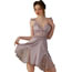 Fashion J3189 Taro Purple (nightdress) Polyester Deep V Sheer Lace Nightdress