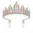 Fashion Silver Ribbon Comb Alloy Diamond Geometric Crown