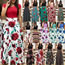 Fashion 10# Milk Silk Print Color Block Short Sleeve Dress