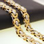 Fashion 6mm Gold - Length:34 Inches / 86cm Stainless Steel Geometric Chain Necklace