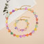 Fashion B Colorful Rice Beads Beaded Heart Bracelet Necklace Set