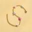 Fashion 16.5+5cm Gold Titanium Steel Colorful Butterfly Bracelet