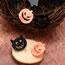 Fashion Color Acrylic Two-tone Pumpkin Stud Earring Set