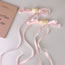 Fashion Pink Fabric Bow Heart Hair Clip