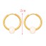 Fashion Gold Titanium Steel Pearl Earrings