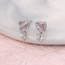Fashion Love Moonstone Four Pointed Star Stud Earrings Brass And Diamond Heart Star Stud Earrings