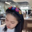 Fashion Coffee Color Fabric Colorful Button Twill Wide Brim Headband