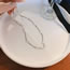 Fashion Silver Metal Geometric Pearl Necklace