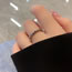 Fashion A Silver Ring Alloy Broken Silver Beaded C Ring