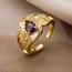 Fashion 1# Gold Plated Copper Set Zirconia Geometric Open Ring
