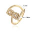 Fashion 2# Gold Plated Copper Set Zirconia Geometric Open Ring