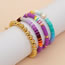 Fashion Set Multicolored Clay Beaded Pearl And Copper Bead Bracelet Set