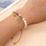 Fashion 3# Multicolored Polymer Clay Beaded Stitching Pearl Heart Eye Bracelet