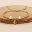 Fashion Gold Copper Bead Beaded Jesus Tag Pearl Bracelet