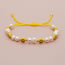 Fashion Gold Pearl Smiley Beaded Bracelet