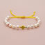 Fashion Gold Colorful Rice Bead Pearl Beaded Smile Bracelet