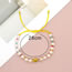 Fashion Gold Colorful Rice Bead Pearl Beaded Smile Bracelet