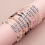 Fashion J Rhombus Crystal Beaded Alphabet Bracelet