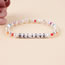 Fashion Color Rice Bead Pearl Beaded Alphabet Bead Bracelet