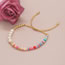 Fashion Gold Multicolored Clay Beaded Pearl Bracelet
