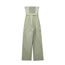 Fashion Armygreen Blended Belted Oversized Pocket Trousers