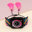 Fashion Pink Bead Woven Geometric Tassel Watch Strap