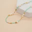 Fashion Blue Multicolored Rice Bead Beaded Pearl Necklace