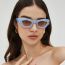 Fashion Gray Frame With White Frame Pc Diamond Cat Eye Square Frame Sunglasses