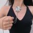 Fashion Silver Three-dimensional Water Pattern Flower Necklace