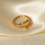 Fashion Gold Gold Plated Hammer Geometric Split Ring In Titanium Steel
