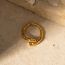 Fashion Gold Gold Plated Hammer Geometric Split Ring In Titanium Steel