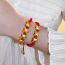Fashion Bracelet - Five Red (real Gold Plating) Braided Metal Geometric Bracelet
