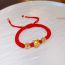 Fashion Bracelet - Five Red (real Gold Plating) Braided Metal Geometric Bracelet